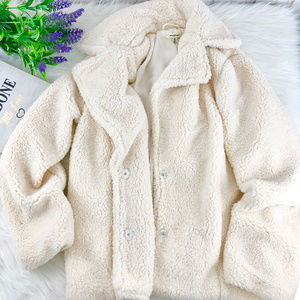 🌟NWT MAX STUDIO Ivory Oversized Teddy Jacket